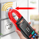 ST211 ST212 Digital Clamp Meter Multimeter AC DC Volt Amp Ohm Cap NCV Tester 0.2A~400A 0.5V~600V Black Red