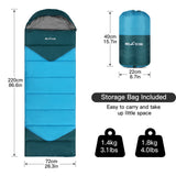 RELAXYEE Camping Sleeping Bag for Adults Outdoor Water-resistant Cold Weather Sleeping Bag Compact Gear for 3 Seasons Traveling