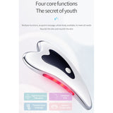 Electric Heated Vibrating Facial Massager Gua Sha Board Red Blue Light Therapy Scraping Plate Face Lifting Slimming