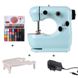 INNE Mini Sewing Machine Manual Portable Needlework Electric Household With Night Light Foot Pedal Table Two Thread Kit Simple
