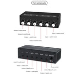 Heareal HiFi Sound Quality Audio Signal 2 in 4 Out Mixing Splitter Amplifier Simultaneous Input and Output EU Plug