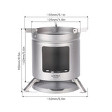 LIXADA  Tiatanium Camping Stove Outdoor Stove Wood Burning Stove Camping Pot Holder Firewood Bracket for Camping Picnic Hiking
