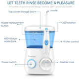 Nicefeel Oral Irrigator Water Flosser Dental Jet Teeth Cleaner Hydro Jet With 600ml Water Tank &amp; 7 Nozzle and 1 Toothbrush