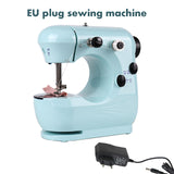 INNE Mini Sewing Machine Manual Portable Needlework Electric Household With Night Light Foot Pedal Table Two Thread Kit Simple