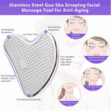 Stainless Steel Guasha Scraping Massage Tools With Anti-Slip Design Muscle Reliever  Metal Gua Sha Tools For Face,Back,Legs,Arms
