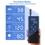 Car Air Pump 150PSI Rechargeable Air Compressor Touchscreen Electric Tire Inflator with Pressure Detection Auto-Off Function