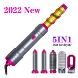5 In1 Hair Dryer Comb One Step Multi Functional Hair Curling Styling Straightener Curler Electric Air Iron Wand Brush