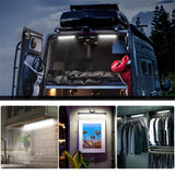 2-85V 72 LED Car Interior White Strip Light Bar Car Interior Lamp with On/Off Switch for Lorry Truck Caravan Car Camper Boat