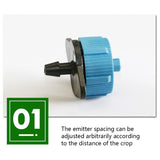 200 Pcs Irrigation Dropper Emitter Pressure Compensating Dripper Hose Drip Head for Horticulture Agricultural Production
