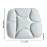 K1AA 7-Well Square White Ceramic Artist Paint Palette for Watercolor Gouache Acrylic