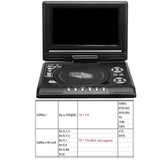 7.8inch 16:9 Widescreen DVD Player 270° Rotatable LCD Screen Home Car TV DVD Player Portable VCD MP3 Viewer with Game Function