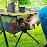 Outdoor Fine-Knitted Under Table Net Bag Portable Lightweight Foldable Desk Storage Mesh Bags for Camping Picnic Fishing
