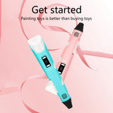 Portable 3D Pen Original DIY 3D Printing Pen With ABS Filament Creative Toy Birthday Gift For Kids Design Drawing DIY Pen