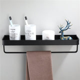 Punch Free Bathroom Shelf Kitchen Wall Bathroom Shelf With Towel Bar Portable Storage Rack Bathroom Accessories