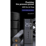 Mini Air Pump Compressor Digital Wired Tyre Inflatable Pump LED Flash Light for Car Motorcycle Bicycle