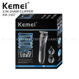 Kemei 3 in 1 Best Quality Electric Trimmer Hair Clipper Nose Trimmer Man's Shaver KM-1407 Wholesale men women hair trimmer