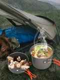 Outdoor Camping Cookware Cooking Stove Kit Travel Pan Hiking Picnic Camping Tools  camping equipment camping utensils titanium