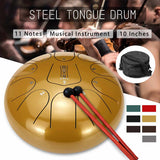 10 Inch Steel Tongue Drum 11 Notes Steel Tongue Drums Handpan Musical Percussion Instrument with Storage Bag