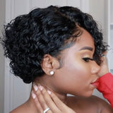 Wig Ladies Short Curly Hair Wig Black Partial Full Top Mechanism Chemical Fiber Headgear