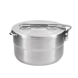 1.5L Stainless Steel Lunch Case with Storage Bag Camping Pot Outdoor Lunch box for Backpacking Hikiing Fishing