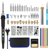 60W Engraving Pen Electric Soldering Iron Wood Burning Kit Flipping Word Embossing Pyrography Tool Craft Set
