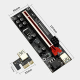 6 Pcs PCIE Adapter Card VER011 PRO Graphics Card Extension Cable Set PCI-E 1X To 16X USB 3.0 Adapter Card For BTC Mining
