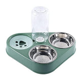 3 in 1 Dog and Cat Feeding Bowl with Dog Water Bottle 500ML Automatic Drinking Pet Bowl Stainless Steel 3 Bowls of Pet Supplies