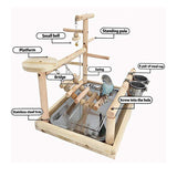Parrots Playstand Bird Playground  Wood  Perch  Gym Stand Playpen Ladder with Toys Exercise Playgym with Feeder Cups Toys