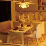 CUTEBEE DIY Dollhouse Wooden Doll Houses Miniature Doll House Furniture Kit Casa Music Led Toys for Children Birthday Gift A68A