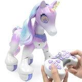 Muwanzi Large RC Unicorn Robot With Light Music Infrared Induction Cartoon Cute Electric Educational Animal Toys for children