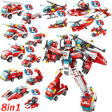 Forange Building Blocks Car Police Robot Mech Model High-tech Brick Children Christmas Gift City Toys for Children