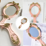 1Pc Creative Makeup Mirror with Handle Retro Style Portable Mirror for