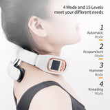 Intelligent TENS Pulse Neck Massager Warm Compress Neck Back Cervical Spine Pain Relief Kneading Massage Machine Power Control