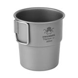 300ml Titanium Cup Camping Tea Cup Outdoor Water Mug with Foldable Handles for Home Outdoor Camping Hiking Backpacking Picnic