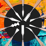10Pcs Stainless Steel Spatula Palette Knife Painting Tools Metal Knives Wood Handle for Oil Paint Acrylic Canvas Art Tools