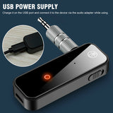 Car Bluetooth-compatible 5.0 Transmitter Receiver 2 in 1 USB Wireless Adapter 3.5mm Aux For Car Audio TV PC Headphones