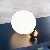 Modern Gold Metal White Glass Table Lamp Copycat Reclining Studio Art Desk Light TA105