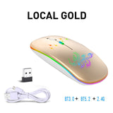 Wireless Optical Mouse 2.4G+BT3.0+BT5.2 3-mode Ergonomic Mouse Built-in 500mAh Rechargeable Battery for PC Laptop
