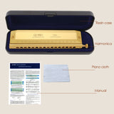 QI MEI Chromatic Harmonica 16 Hole 64 Tone Mouth Organ Instrumentos Key of C Professional Musical Instruments
