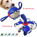 Outdoor Training Dog Toys Frisbee Football Bite Resistance Toy for Dogs Pet Products Plush Accessories Supplies Interactive Home