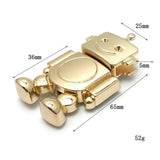 20PC Metal Clasp Turn Lock Twist Lock Robot Lock Zinc Alloy Die-casting Decorative Press Lock Bags Parts Accessories