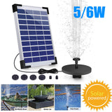 5.5 W Solar Fountain 1500 Mah Batterysolar Pond Pump Water Pump Solar Floating Fountain Pump with 6 Fountain Styles for Garden
