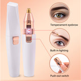 2In1 Electric Eyebrow Trimmer USB Rechargeable Bikini Painless Hair Remover LED Light lady Epilator Razor Face Body Women Shaver