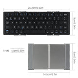 Three-fold Foldable Multi-system Universal Portable Wireless Keyboard Aluminum Alloy Foldable Mini Slim Keyboard For iOS/Android