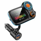 Car Mp3 Player Wireless Bluetooth-compatible Lossless Sound Quality Qc3.0 Fast Charging With Atmosphere Light Fm Transmitter