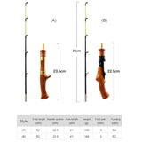 62cm Ice Fishing Rod Portable Carbon Wooden Handle River Shrimp Carp Fishing Pole Winter Fish Tackle Pesca for Dropshipping