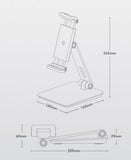 Adjustable Tablet Stand for Desk Hands Free Aluminum Alloy Smart Phone Holder for iPhone X/XR/XS, iPad Air Mini Pro 4.7''-12.9''
