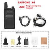 Zastone X6 UHF Walkie Talkie Radio 400-470MHZ Portable Radio Handheld Comunicador Mini Walkie Two Way Radio Ham
