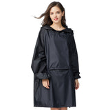 Women's Stylish Waterproof Rain Poncho Cloak Raincoat with Hood Sleeves and Big Pocket on Front.