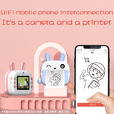 Wifi Children Instant Print Camera 2.4 Inchs HD With cute stickers Cartoon Video Photo Printing Camera Kids Toy Birthday Gift